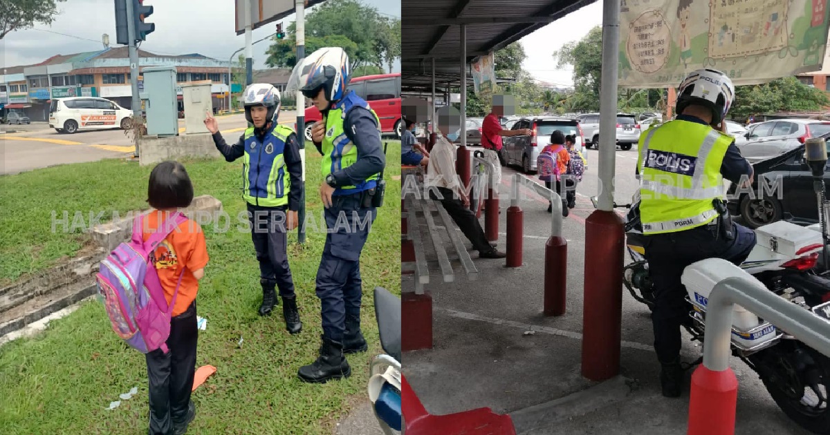 SCHOOLGIRL MISSED BUS, WANTED TO WALK 1.5KM TO SCHOOL WHEN POLICE ESCORT HER THERE