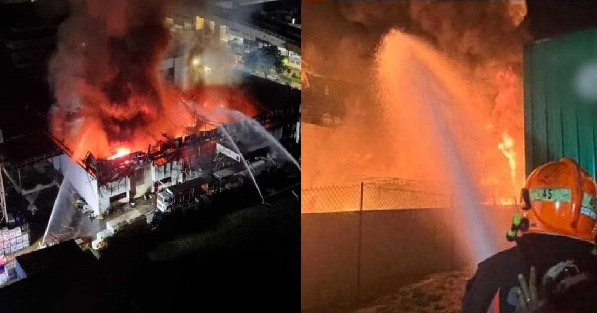 FIRE THAT BROKE OUT @ TUAS INDUSTRIAL BUILDING RESULTED IN $10M IN LOSSES, MRT DISRUPTED