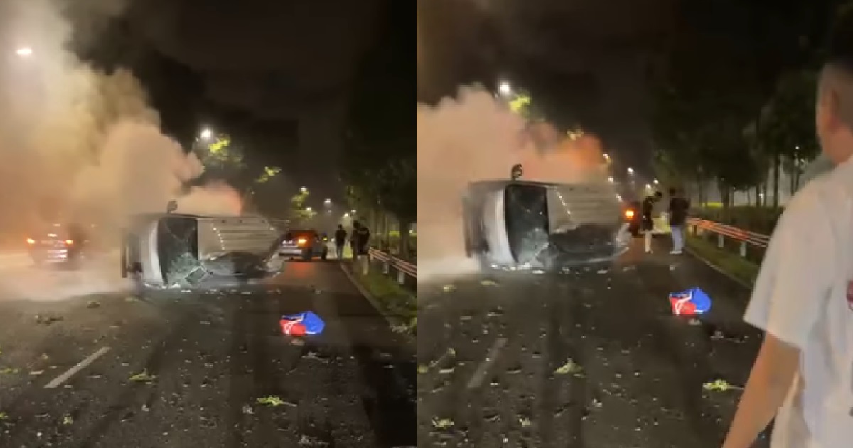 CAR FLIPPED OVER & SMOKING IN SERIOUS ACCIDENT ON SLE, 1 SENT TO HOSPITAL