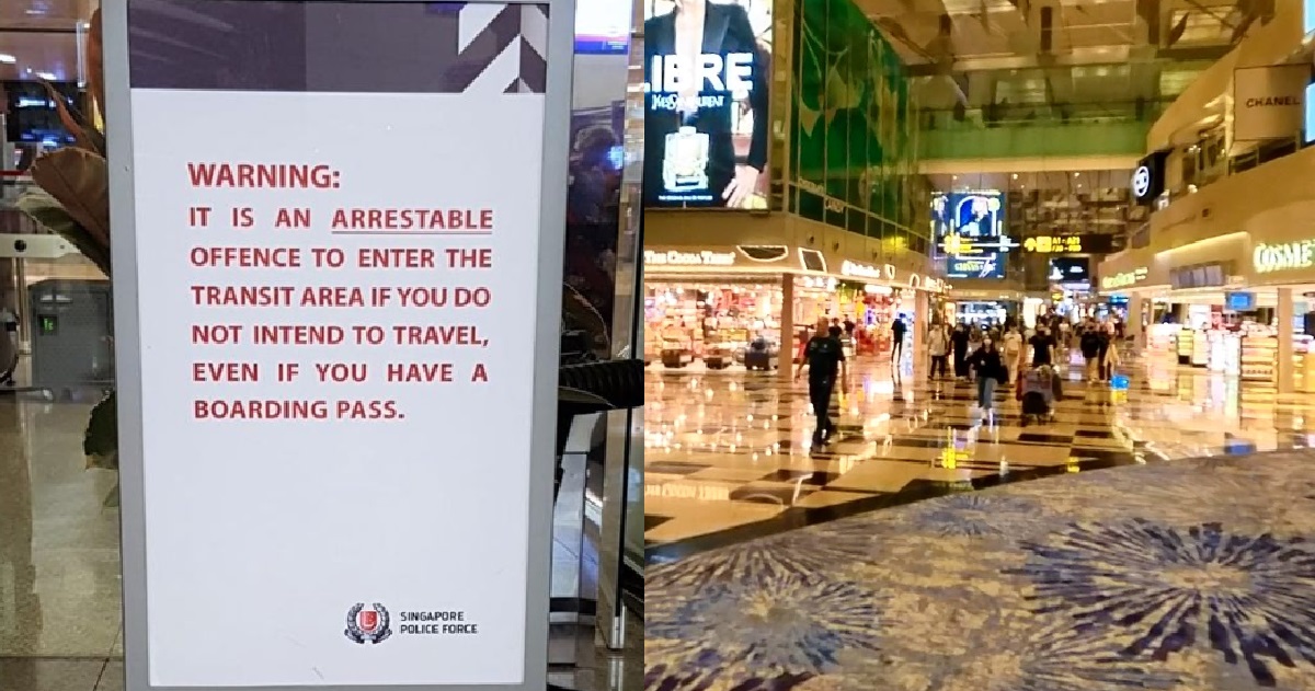 MAN MISUSED BOARDING PASS TO ENTER CHANGI AIRPORT TRANSIT AREA TO SEND OFF GF, ARRESTED