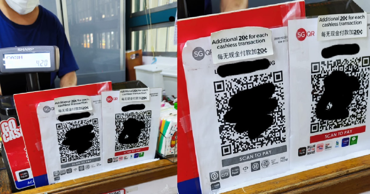 S’PORE SHOP CHARGES EXTRA 20 CENTS FOR CASHLESS PAYMENTS, NETIZENS ASK “IS THIS ALLOWED”
