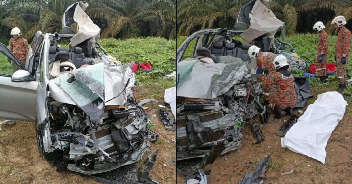 3 S’POREAN WOMEN KILLED IN CAR CRASH WITH LORRY IN JB, CAR TOTALLY DESTROYED
