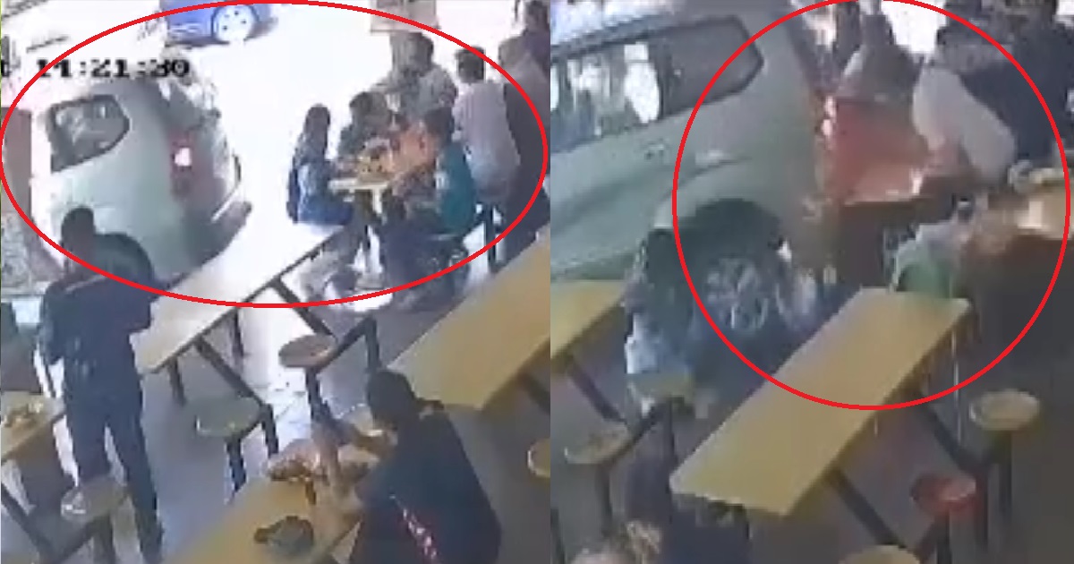 16 Y.O BOY REVERSES MUM’S CAR INTO FOOD COURT & CRASHES INTO SEVERAL DINERS