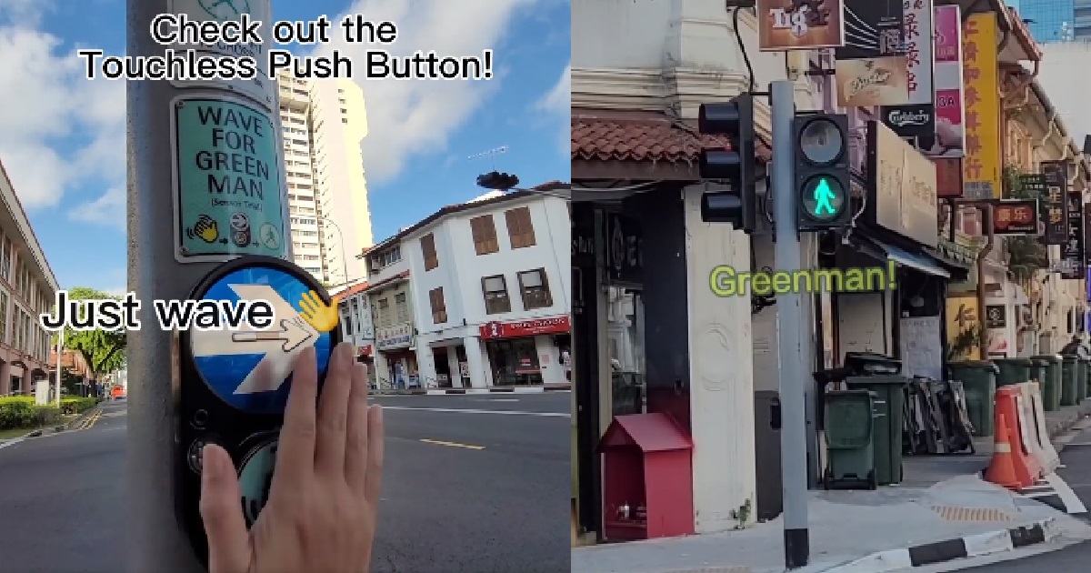 LTA TRIALLING NEW TOUCHLESS TRAFFIC LIGHT BUTTONS – NO NEED PRESS, JUST WAVE