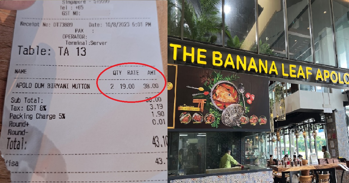 WOMAN PAID A WHOPPING $19 FOR MUTTON BRIYANI, KENA ANOTHER $1.90 FOR DABAO
