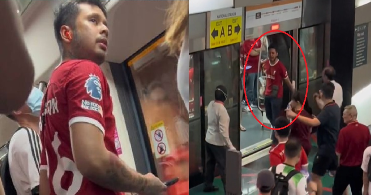 SIAO LANG LIVERPOOL FAN WHO STARTED FIGHT @ STADIUM MRT AFTER HIS TEAM LOST, ARRESTED