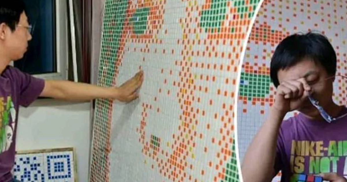 PRC MAN DECLARES LOVE WITH 840 RUBIK’S CUBES MOSAIC BUT GOT REJECTED