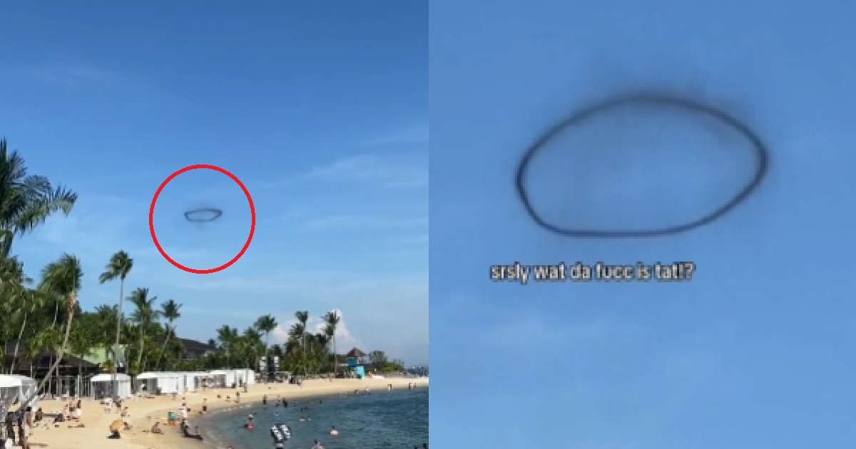 BLACK RING SEEN HOVERING OVER SENTOSA, NETIZENS DEBATE IF IT IS UFO OR BIRDS