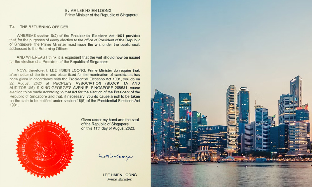 S’PORE PRESIDENTIAL ELECTION, POLLING AND NOMINATION DATES, SEPT 1 AND AUG 22