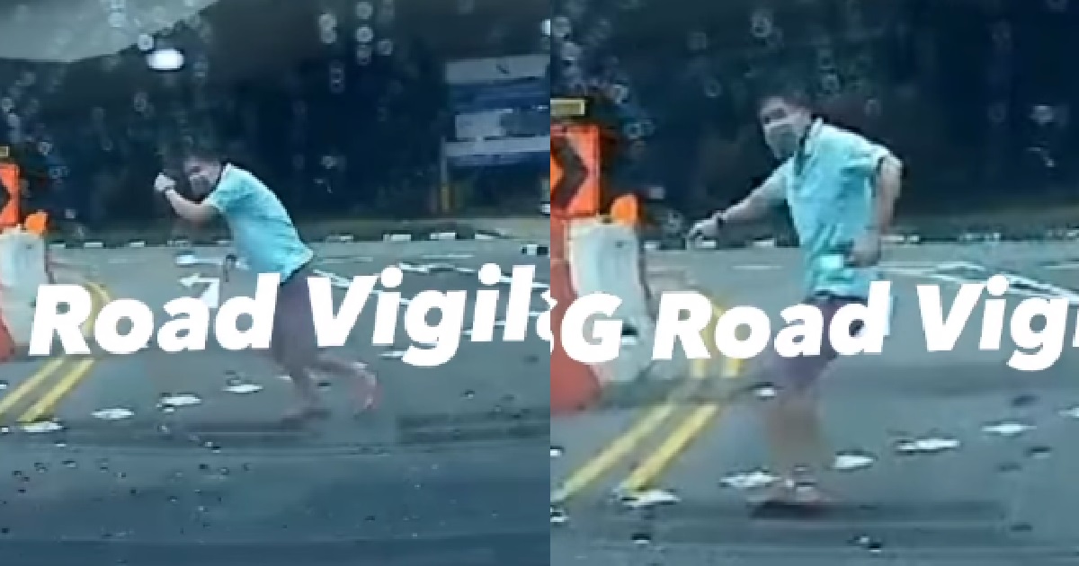 MAN KENA HONKED BY CAR FOR JAYWALKING, DANCES CHA-CHA ON ROAD TO MOCK DRIVER