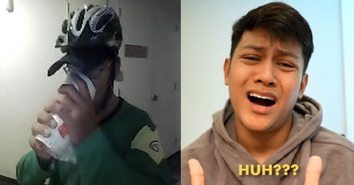 GRABFOOD RIDER DRINKS CUSTOMER’S MILO BEFORE DELIVERING IT, CAUGHT ON CCTV