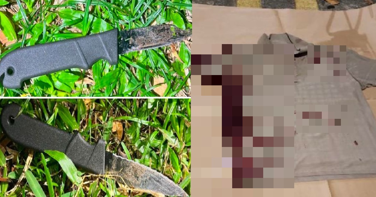 39 Y.O MAN ARRESTED FOR ATTACKING MAN WITH KNIFE @ JALAN BESAR, SHIRT BLOODIED