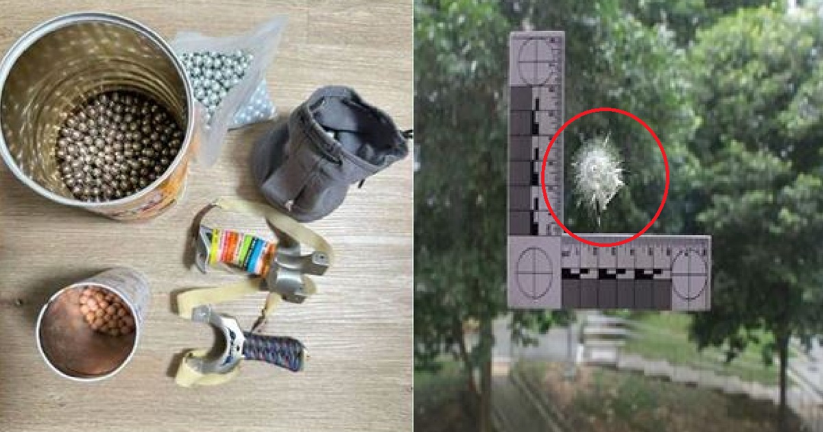 36 Y.O MAN ARRESTED FOR FIRING CATAPULT WITH METAL PELLETS & HIT A RESIDENT’S WINDOW