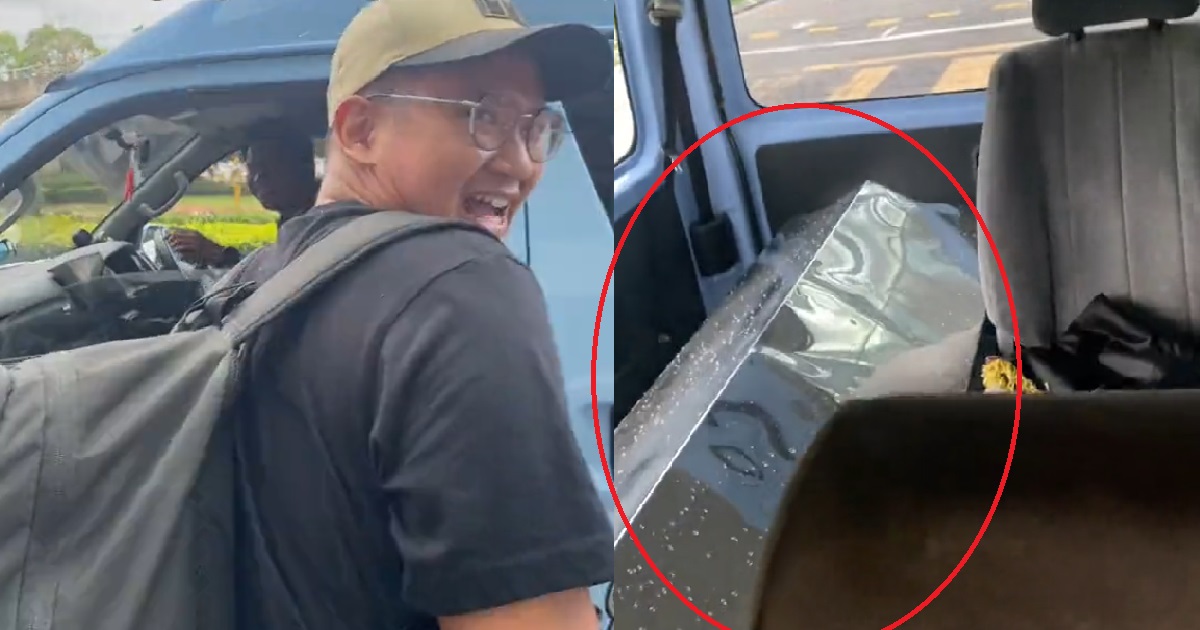 MAN DRIVES HEARSE TO PICK UP FRIEND @ AIRPORT, INSIDE STILL GOT COFFIN AT THE BACK