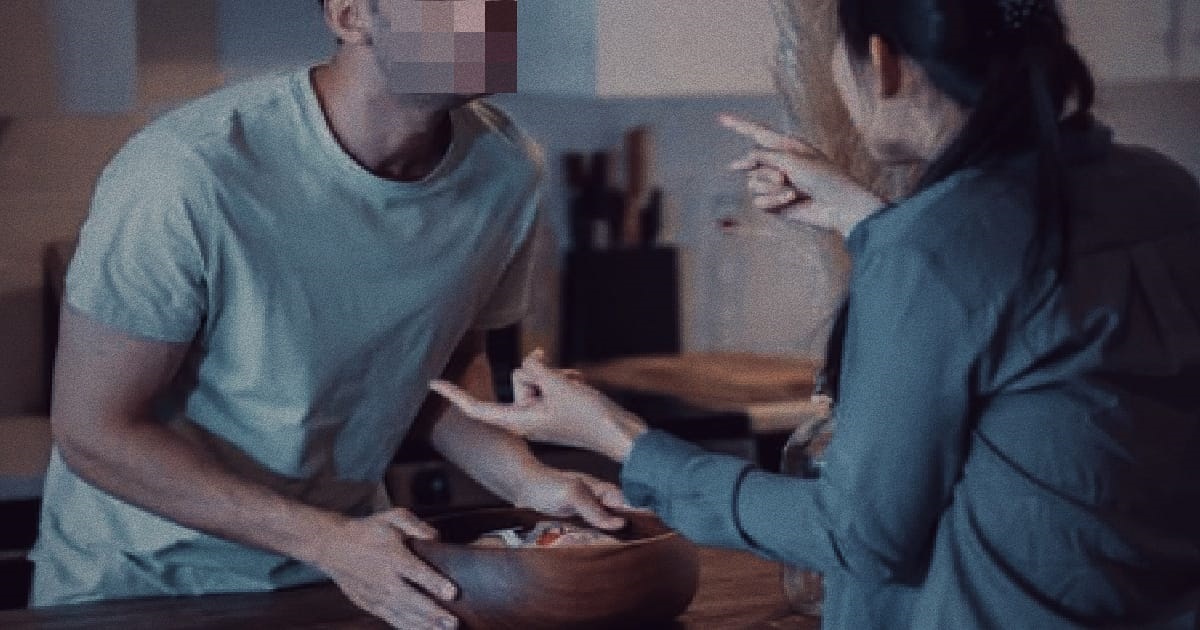 WOMAN STRESSED AT WORK, GOES HOME & VENTS ON POOR HUBBY WHO DID NOTHING WRONG
