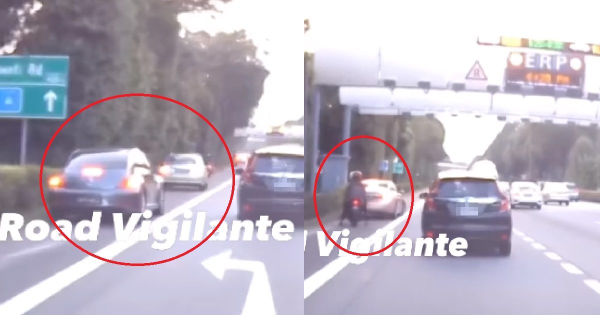 DRIVERS PARKED ON ROAD SHOULDER ON THE AYE, WAITING FOR ERP TO END BEFORE DRIVING