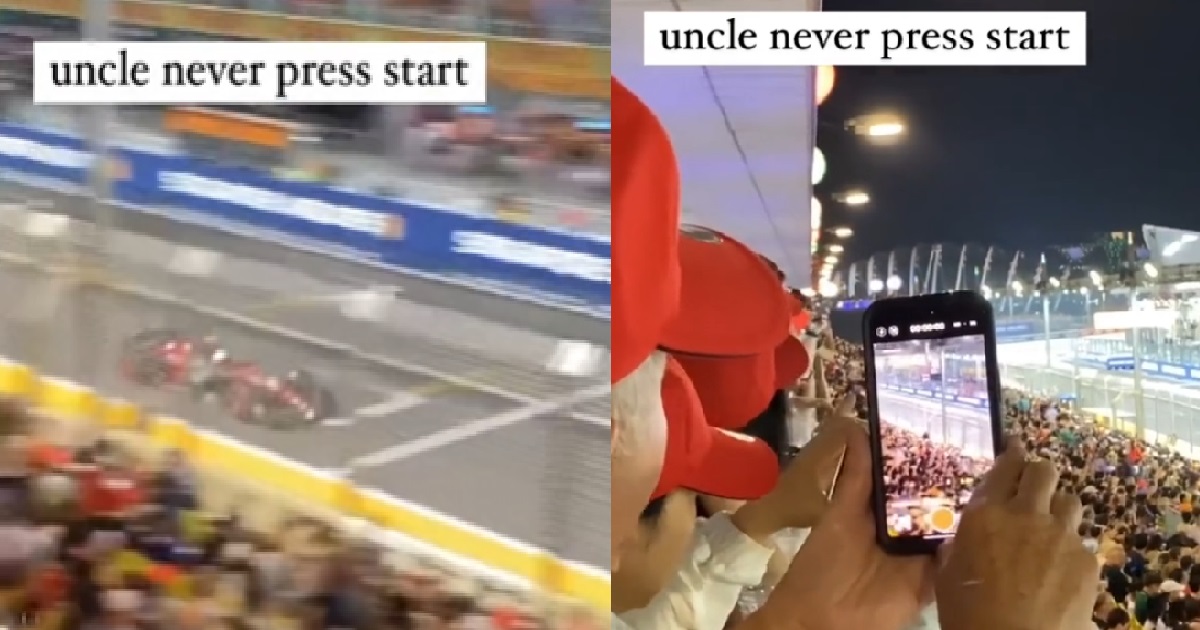 UNCLE RECORDS S’PORE GRAND PRIX RACE FOR 20 MINS, THEN REALISE HE NEVER PRESS RECORD