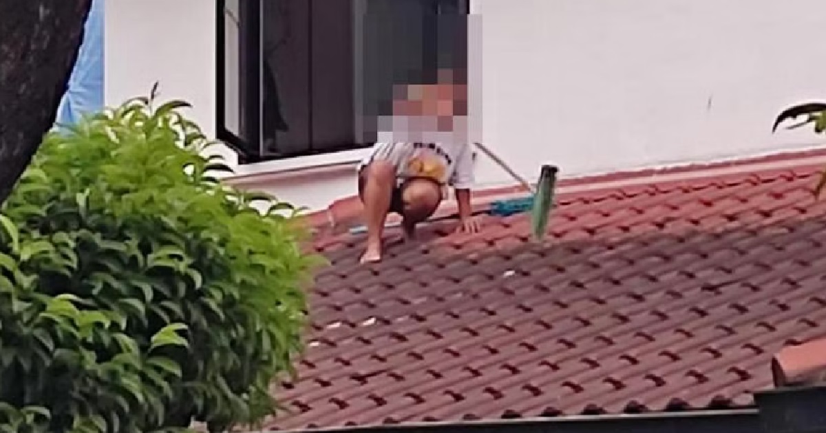 MAID MADE TO CLEAN ROOF ON TOP OF HOUSE @ BUKIT TIMAH, MOM INVESTIGATING