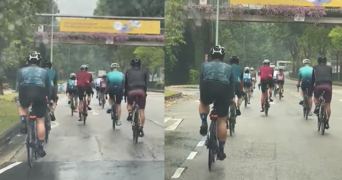BUNCH OF MORONIC CYCLIST OCCUPIES WHOLE LANE ALONG CHOA CHU KANG WAY