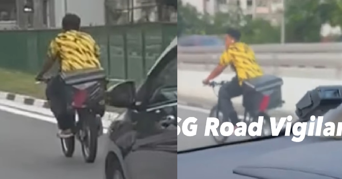 E-BIKE HOOLIGAN RIDING ON PASIR RIS FLYOVER WITHOUT HELMET OR NUMBER PLATE