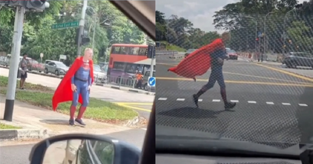 MAN SEEN RUNNING IN SUPERMAN COSTUME @ BUKIT BATOK, SAYS HE DOES IT TO SPREAD JOY