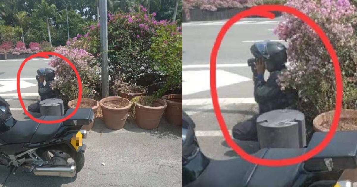 TP OFFICER HIDING IN PLAIN SIGHT AMONG PLANTS TO CATCH SPEEDING DRIVERS @ ECP