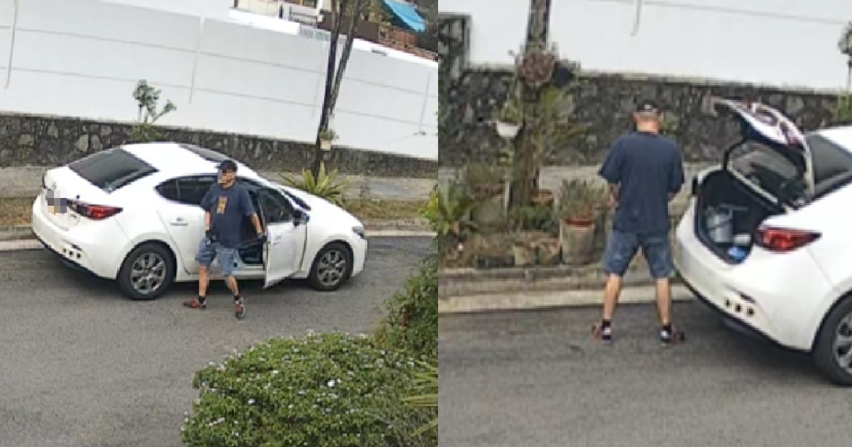 MAN STOPS HIS CAR AND PEES OUTSIDE A LANDED HOME @ NOVENA -THE WORLD IS HIS TOILET