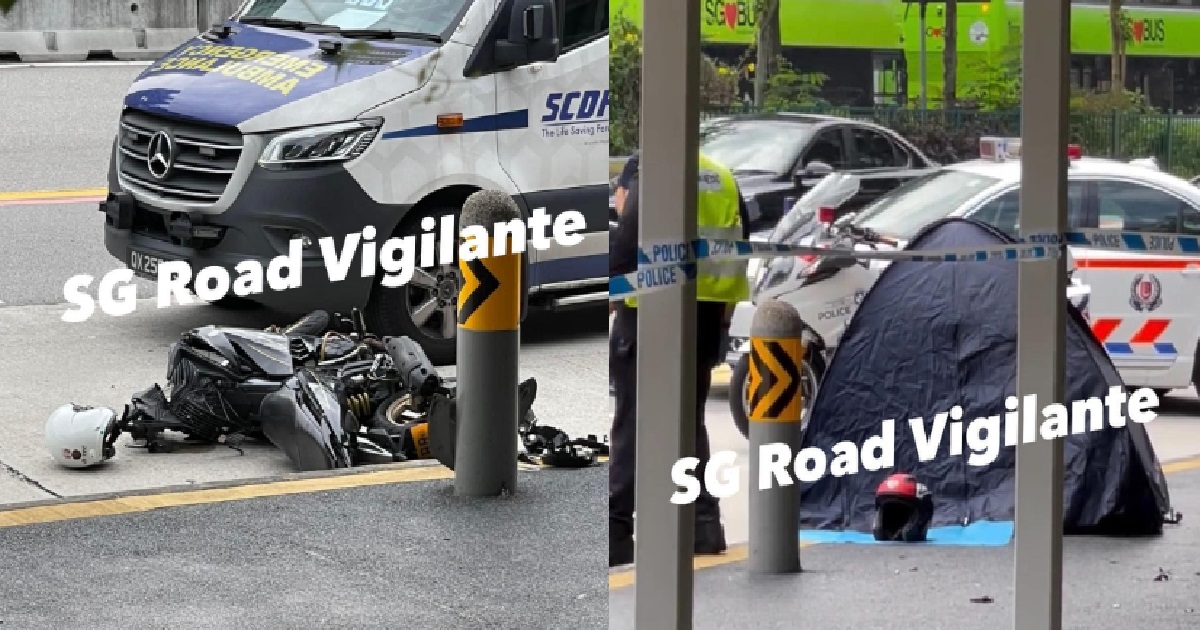 23 Y.O FEMALE MOTORCYCLIST KILLED ON THE SPOT AFTER CRASH WITH CAR @ JURONG