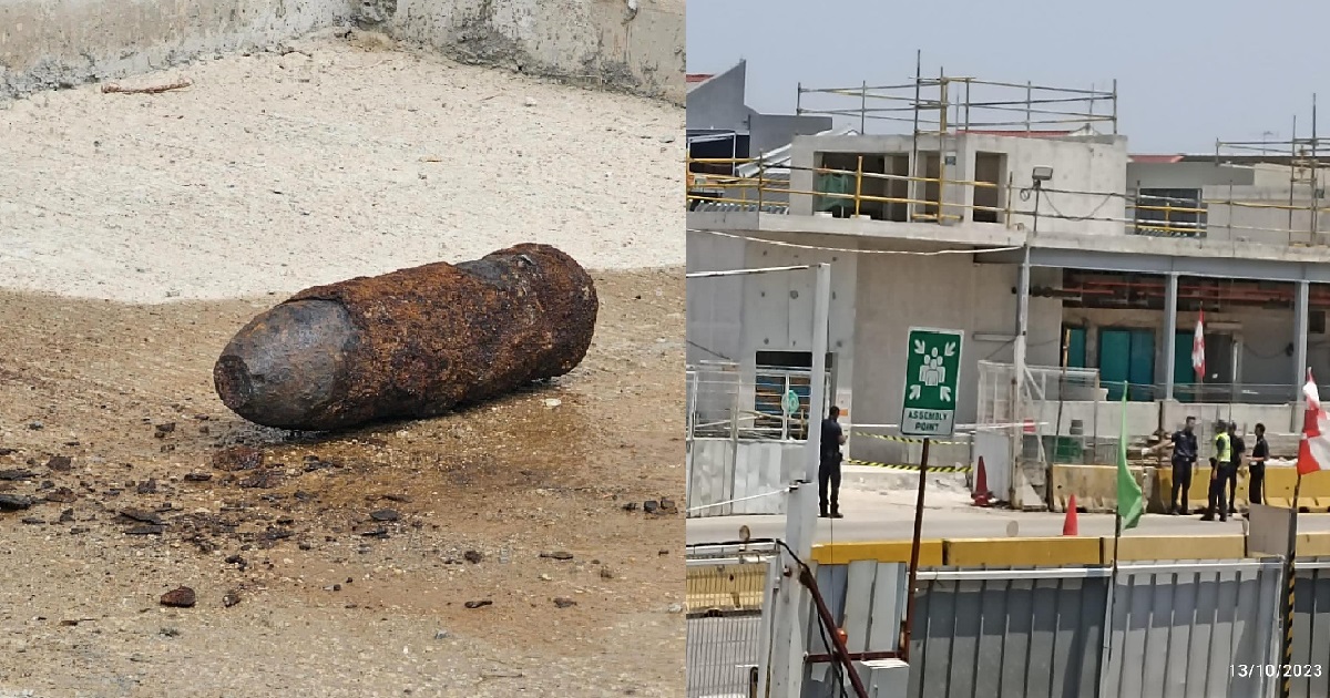 ANOTHER WW2 BOMB FOUND AT KATONG, SAF DEEMS IT NOT DANGEROUS & REMOVED IT