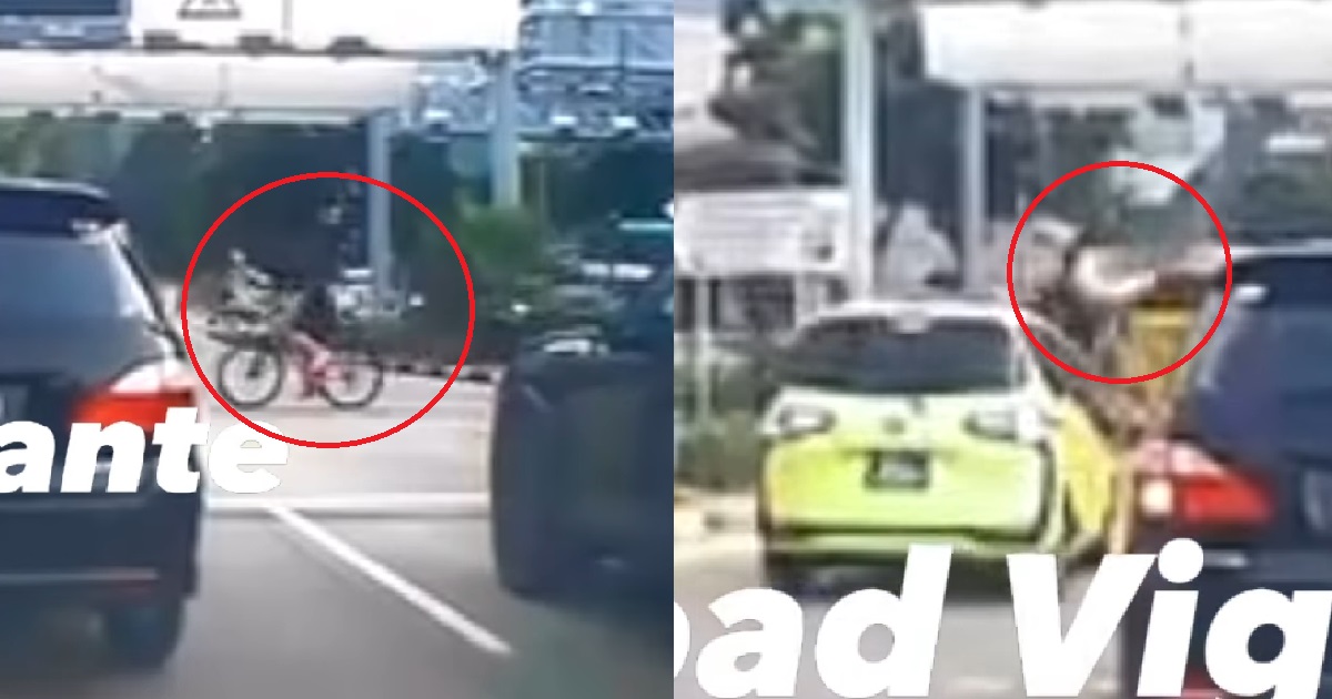 CYCLIST BEATS RED LIGHT & GETS INSTANT KARMA, HIT BY CAR & SPIN 360° IN THE AIR