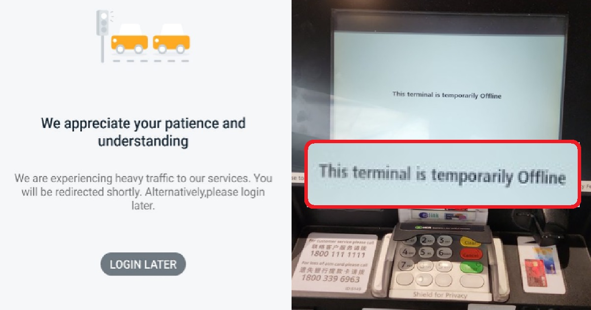 DBS ATMs, IBANKING DOWN AGAIN, OTHER SERVICES LIKE PAYLAH, PAYNOW, PAYWAVE, VISA ALSO DOWN