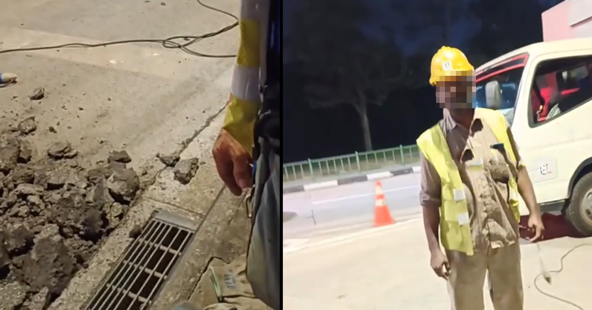 ROADWORKS DRILLING IN THE MIDDLE OF THE NIGHT AT HOUGANG AVE 5 AT 2AM