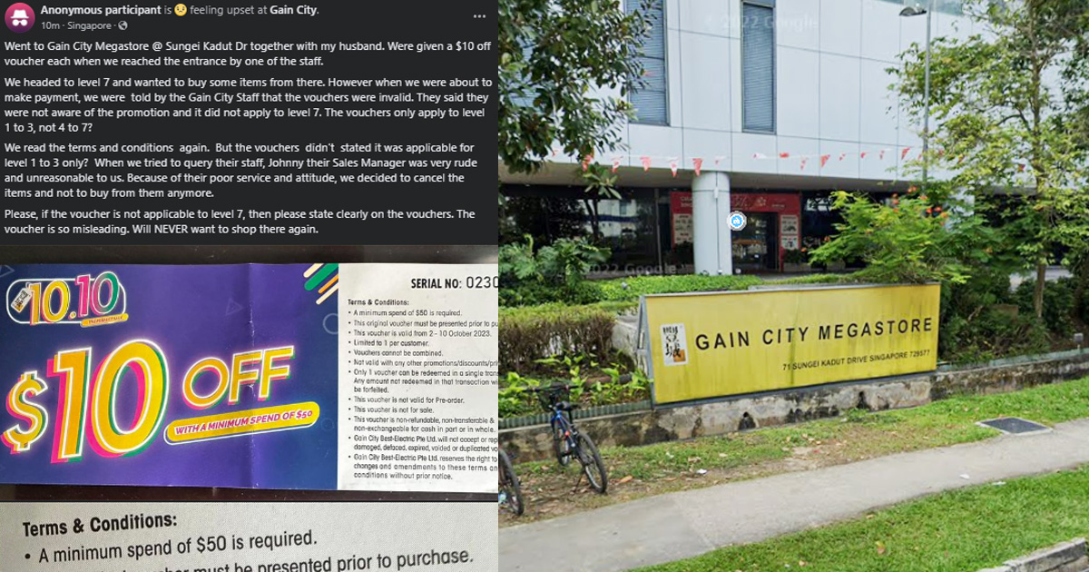 NETIZENS DISCONTENTED WITH LIMITED $10 GAIN CITY VOUCHER USE