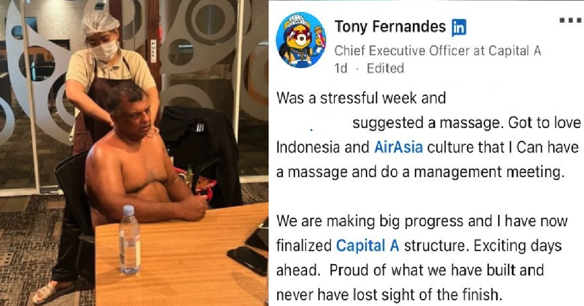 AIR-ASIA CEO HAS SHIRTLESS MASSAGE DURING CONFERENCE CALL, KENA SLAMMED BY NETIZENS