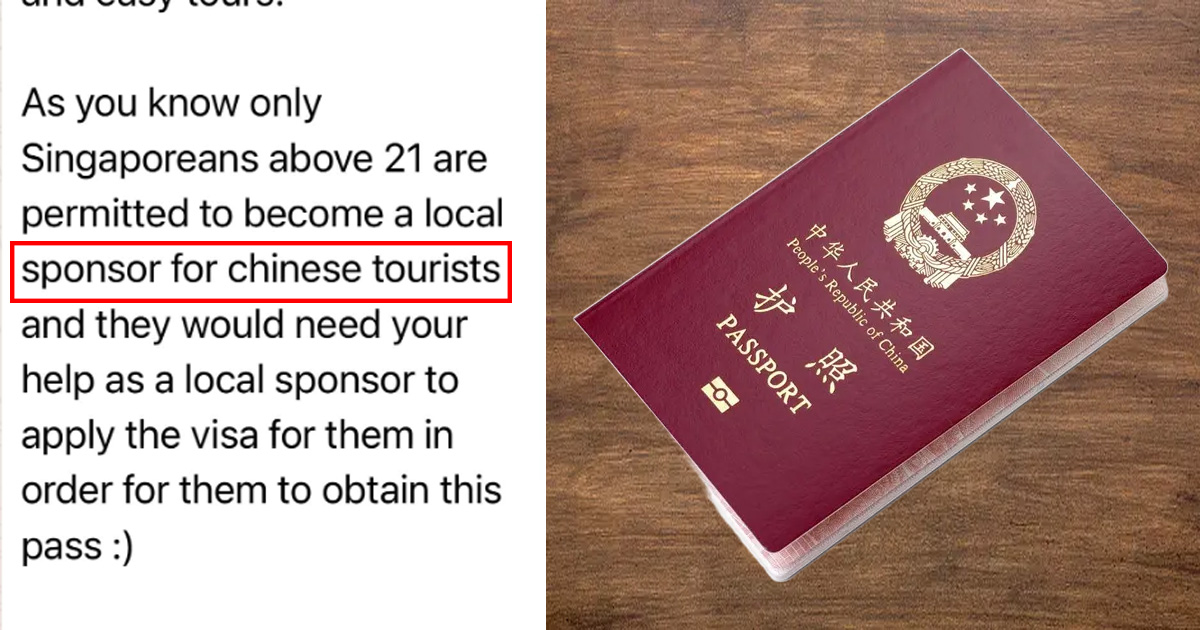 SHADY JOB TELLS INTERVIEWEE TO SPONSOR PRC “TOURIST” TO GET INTO SINGAPORE