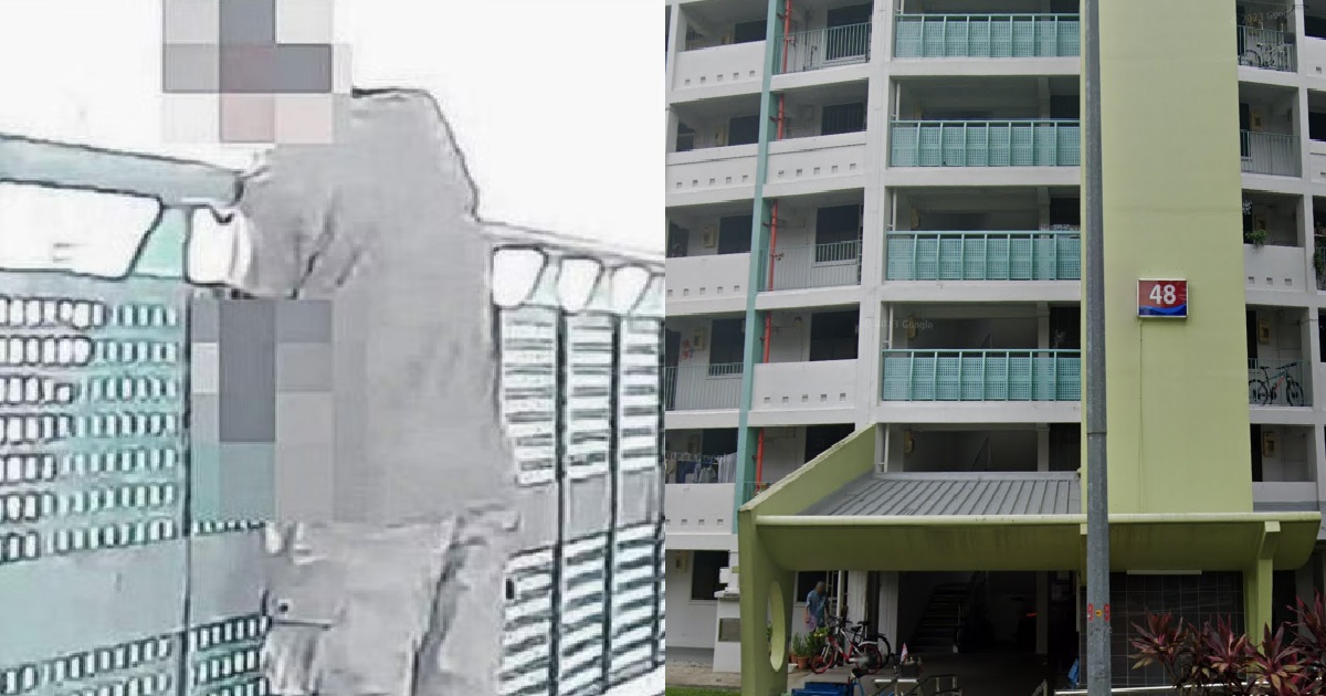 AH PEK CAUGHT PEEING AT HDB CORRIDOR @ DELTA ROAD, RESIDENTS THOUGHT IT WAS CAT AT FIRST