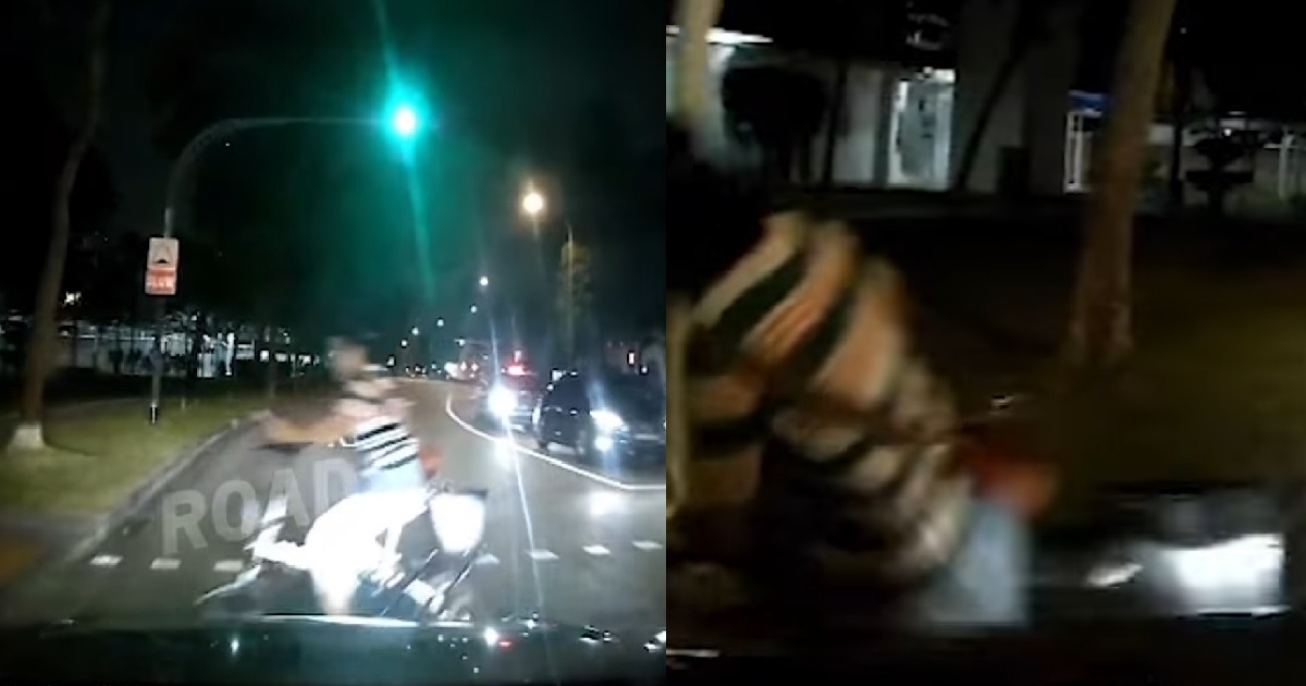 DRIVER SPEEDS UP AT TRAFFIC JUNCTION & HITS CYCLIST WHO CAME OUT OF NOWHERE