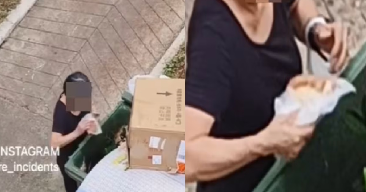 AUNTIE SEEN IN VIRAL VIDEO PICKING OUT BREAD FROM RUBBISH BIN TO EAT, NETIZENS HEART PAIN