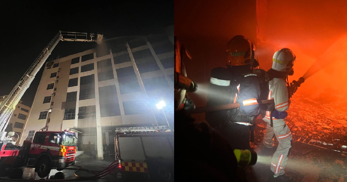 HUGE FIRE @ YISHUN INDUSTRIAL BUILDING, A WHOPPING 20 EMERGENCY VEHICLES DEPLOYED