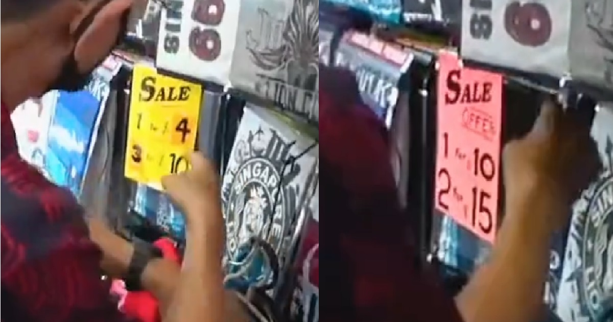S’PORE SHOP OWNER CAUGHT SWITCHING PRICE TAGS ON TOURIST, “1 FOR $4” BECOME “1 FOR $10”