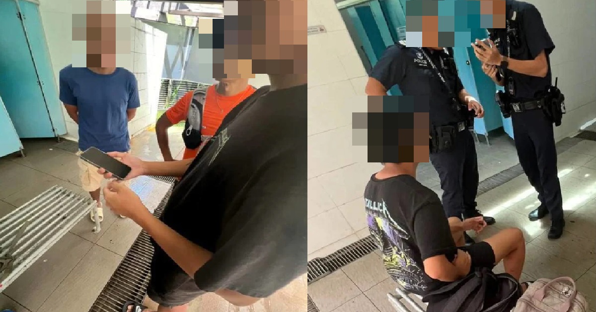 MAN CAUGHT GUY FILMING HIM SHOWERING  @ MACRITCHIE TOILET, CONFRONTS HIM & CALLS POLICE