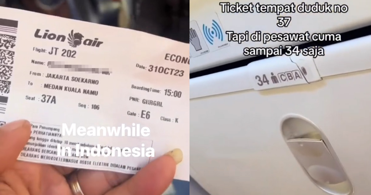 LIONAIR SCREWS UP, ISSUES SEAT ROW 37, BUT PLANE ONLY GOT 34 ROWS