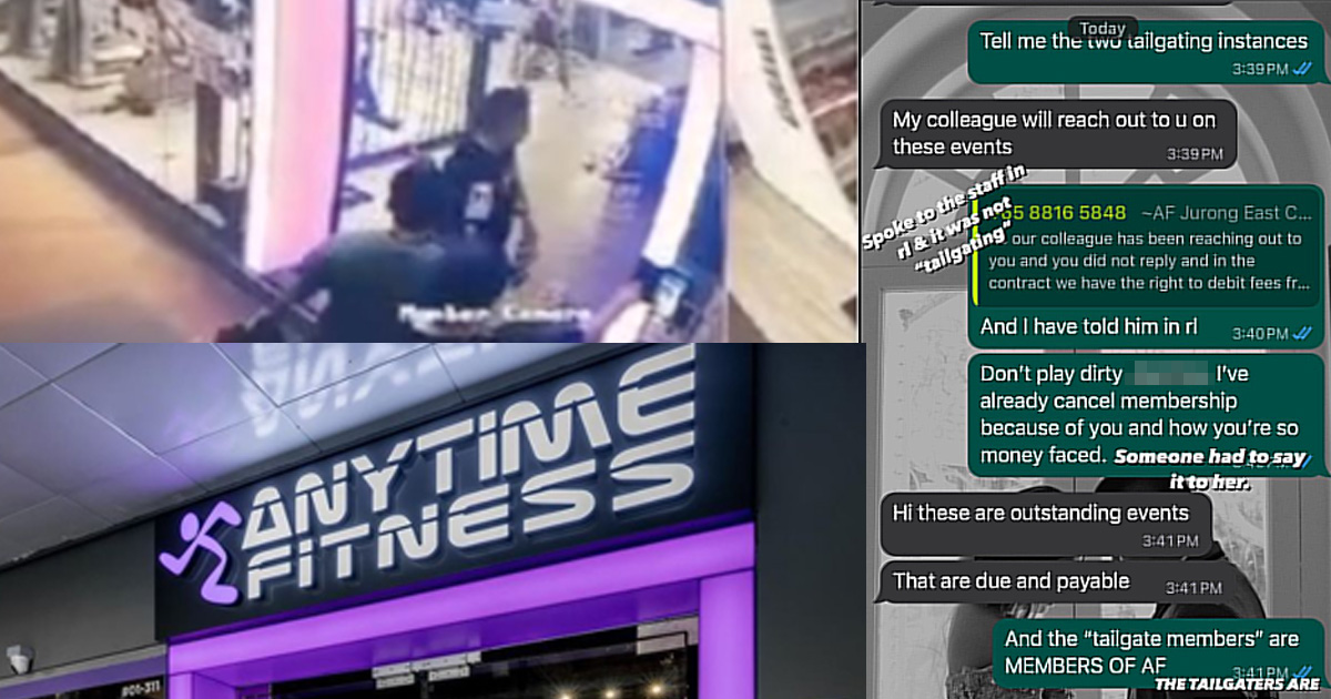 ANYTIME FITNESS CHARGED $120 TAILGATING FEE AGAIN, THIS TIME AT JURONG