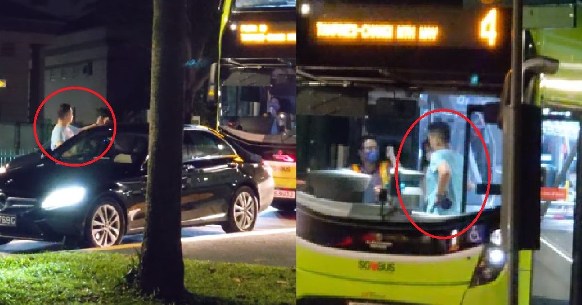 SELF-ENTITLED MERC DRIVER WHO THREW BUS DRIVER’S PHONE ON ROAD @ LOYANG, JAILED