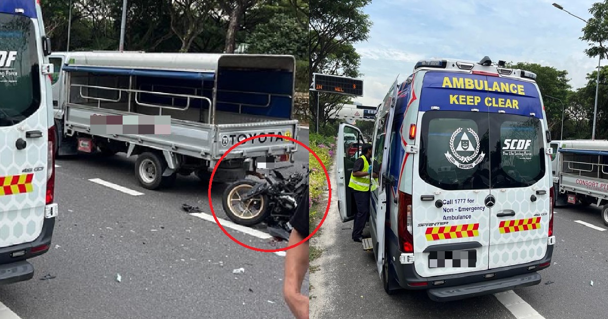 MOTORCYLIST KILLED IN HORRIFIC CRASH @ ECP AFTER MAN JUMPED OUT OF MINIBUS