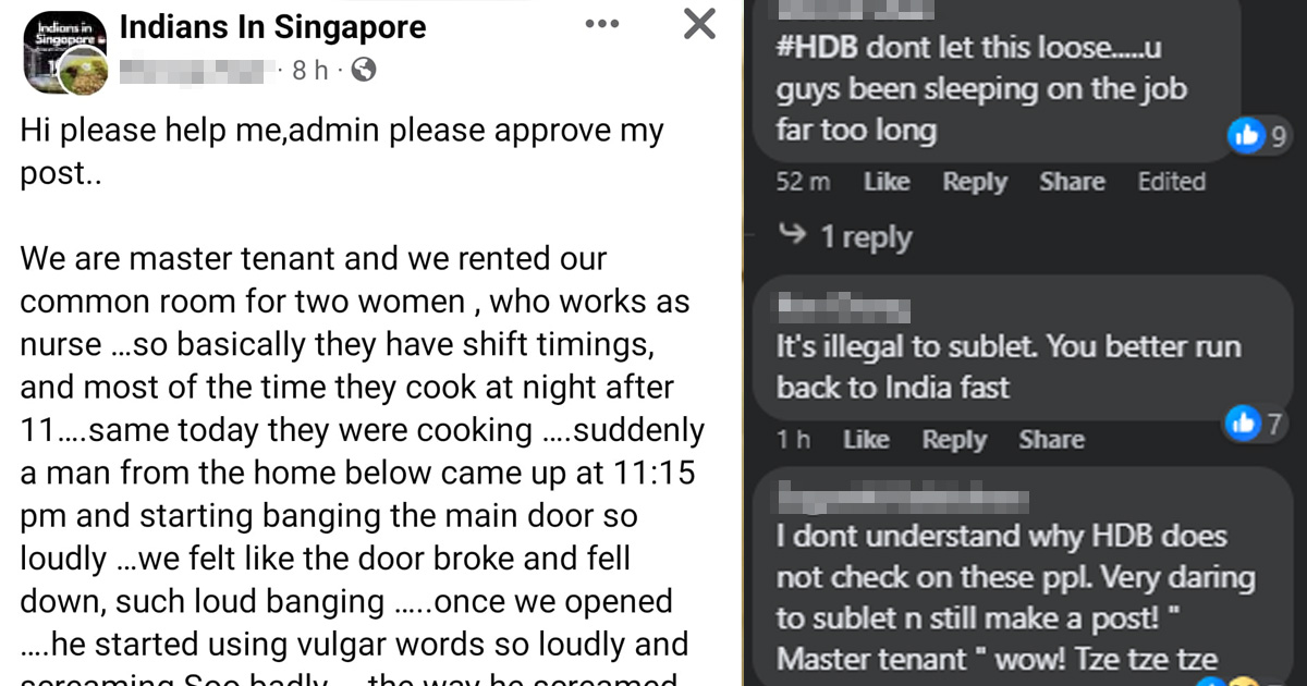 INDIAN NATIONAL ILLEGALLY SUBLETS HDB TO OTHER FOREIGNERS UNTIL GOT PROBLEM