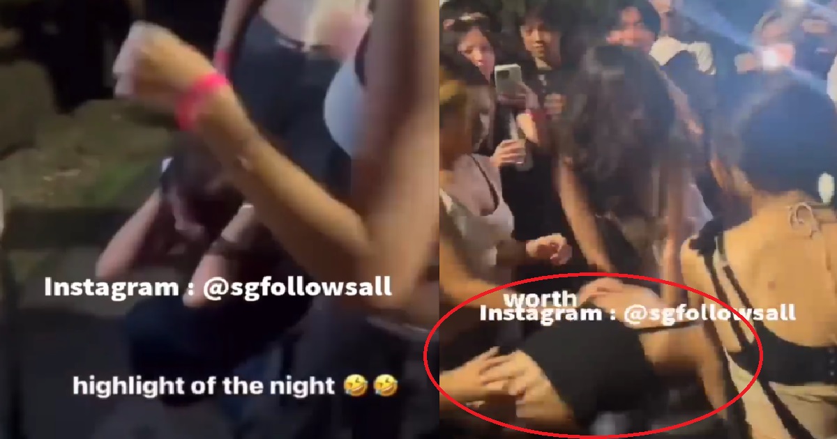 XMM KENA WHACKED BY AH LIANS UNTIL JIALAT, AS THEIR GANG CROWDS AROUND & FILM