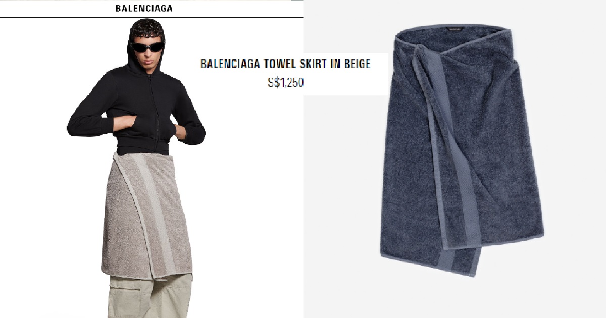 BALENCIAGA RELEASES $1.2K SKIRT THAT LOOKS LIKE A TOWEL, IKEA RELEASES $12.50 VERSION