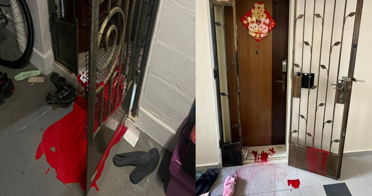 26 Y.O ARRESTED AFTER SPLASHING PAINT AT PUNGGOL WALK HDB UNIT