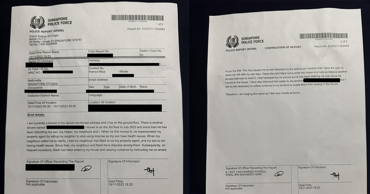 SIAO LANG TENANT CALLS THE POLICE BECAUSE OF “WIFI MODEM PLACEMENT”